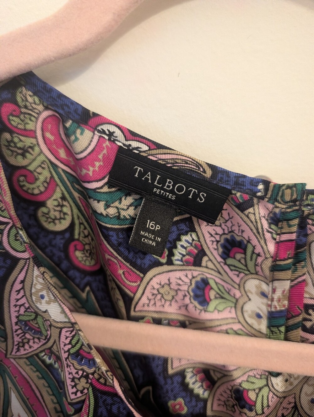 Talbots Paisley Silk Shell Tank Top Size 16 Petite - Picture 2 of 3